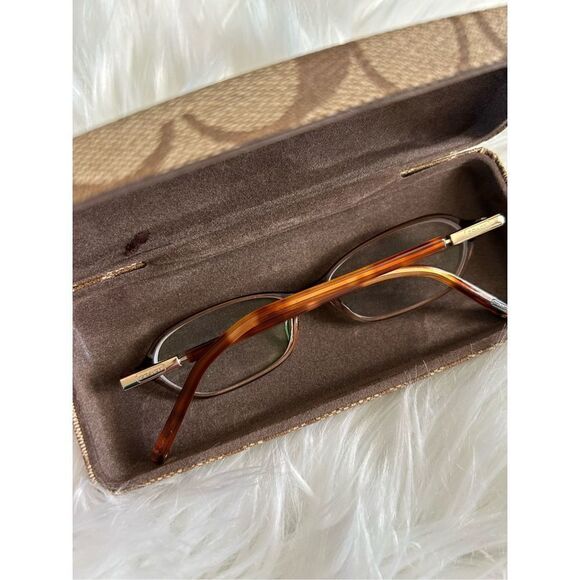 Coach Margarete toffee Eyeglasses Frames Full Rim Transparent Brown Clear Womens - Picture 2 of 9